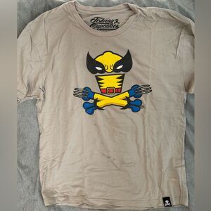 Johnny Cupcakes Beige Wolverine Inspired Graphic Collectable Tee . NWOT - XL